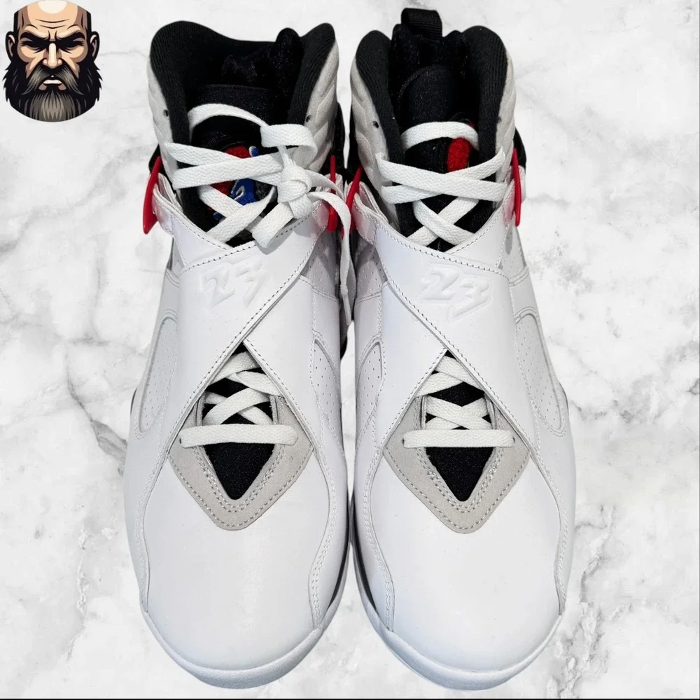 Jordan 8 Retro‎ White True Red (2025) B-Grade Sneakers 305381-100 Men's Size 13